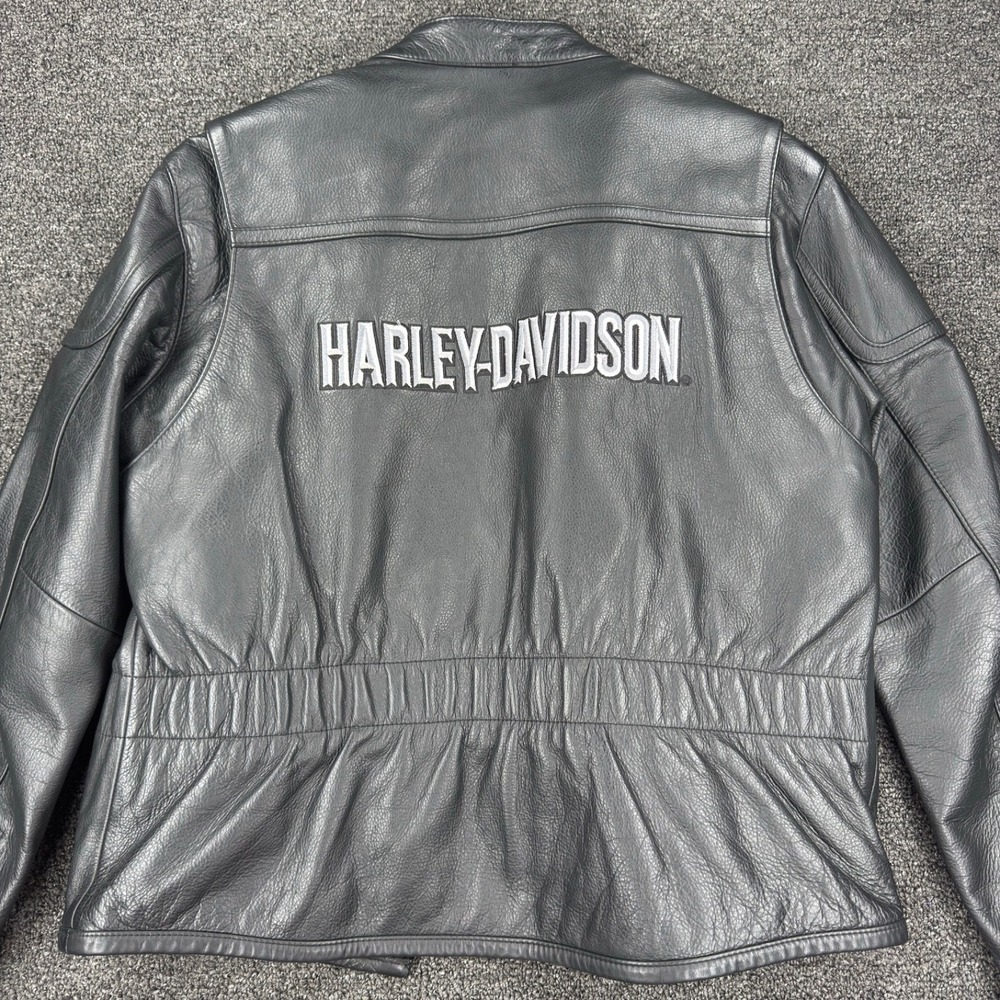 Harley Davidson Womens Leather Peplum Motorcycle Riding Jacket Removable Lining - Picture 8 of 11